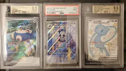 Graded Pokemon 151 Cards | Snorlax, Shiny Mew, And Poliwhirl. Japanese/English - Image 1