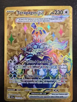 Pokemon TCG Terapagos EX Card 173/142 Stellar Crown Holo LP - Image 1