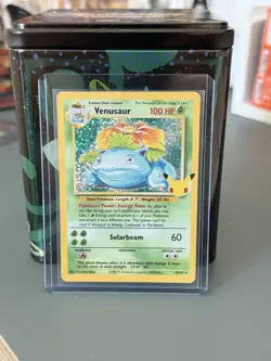 Pokemon Venusaur Base Set Holo Rare 100 HP Solarbeam Card Nintendo 1999 - Image 1