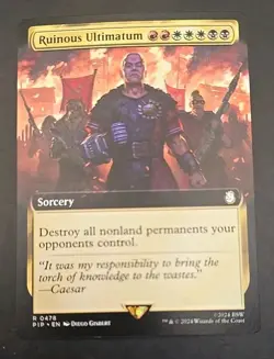 Ruinous Ultimatum (Extended Art) Universes Beyond:Fallout MTG Regular Near Mint - Image 1