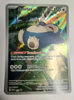 Pokemon Snorlax SVP 051 Holo Black Star Promo Card Scarlet & Violet 151 - Image 1