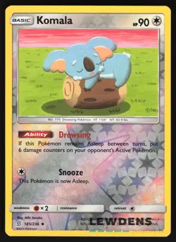 Komala - 185/236 - Reverse Holo Uncommon - Unified Minds - Pokemon Card - Image 1