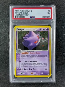 2006 Pokemon GENGAR #5/92 Legend Maker Swirl/Cosmos Holo Rare English PSA 7 - Image 1