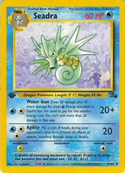 Seadra - 1st Edition - 42/62 Fossil Set - WOTC Unlimited - Pokemon TCG 1999 - Image 1