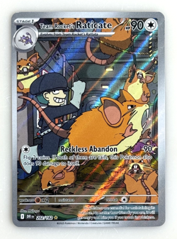 Pokemon #202/182 Team Rocket's Raticate Illustration Rare Destined Rivals Holo - Image 1