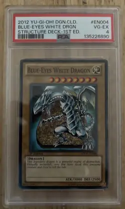 Yu-Gi-Oh! TCG SDDC-EN004 1st Edition Blue Eyes White Dragon PSA 4 - Image 1