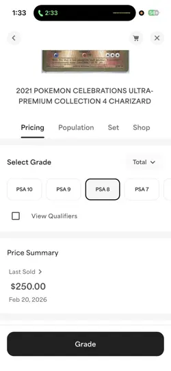 Metal Card Charizard PSA 8 MINT 2021 Pokemon Celebrations Ultra Premium UPC #4 - Image 4