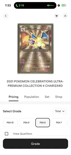 Metal Card Charizard PSA 8 MINT 2021 Pokemon Celebrations Ultra Premium UPC #4 - Image 5