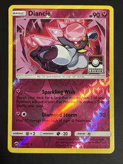 Diancie 94/147 Reverse Holo Pokemon League Promo TCG Card NM - Image 1