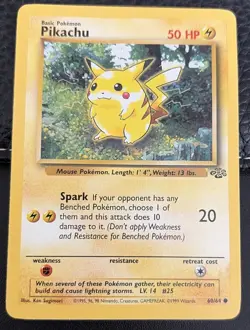 1999 JUNGLE SET - PIKACHU - #60/64 - POKEMON CARD - RARE! ORIGINAL! Red Cheeks - Image 1