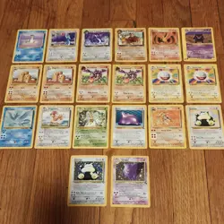 Pokemon 1999 Wizards Card Lot Fossil Base Rocket Holo 20 Cards - Image 1