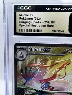 CGC 10 Pristine Milotic ex SIR Surging Sparks 237/191 Sv08 SSP EN Pokemon Card - Image 3