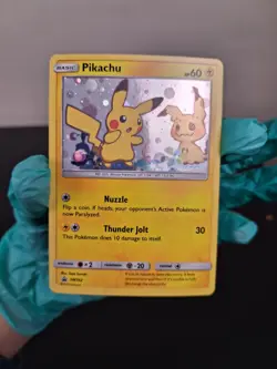 Pokemon 2019 Pikachu SM162 Sun & Moon Black Star Promo Holo Card MP - Image 1