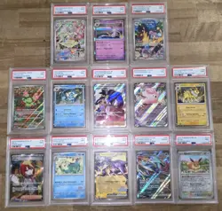 Graded Pokemon Cards TCG (13 Card Lot) 12 @ 9 Mint & 1 @ 8 Mint Various Years - Image 1