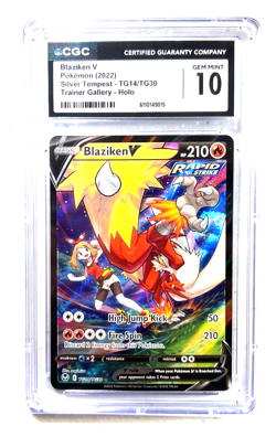 2022 POKEMON GEM MINT BLAZIKEN V # TG14/TG30 HOLO GRADE 10 AWESOME ! - Image 1