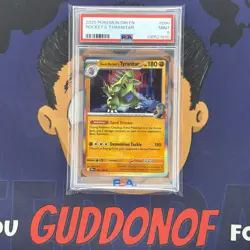 PSA 9 MINT 2025 Pokemon Destined Rivals TEAM ROCKET'S TYRANITAR #096 Holo - Image 1