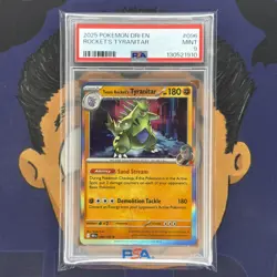 PSA 9 MINT 2025 Pokemon Destined Rivals TEAM ROCKET'S TYRANITAR #096 Holo - Image 2