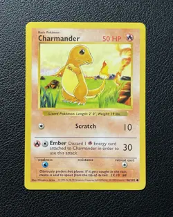 Charmander 46/102 Shadowless Base Vintage 1999 Pokemon TCG Card NM+ - Image 2