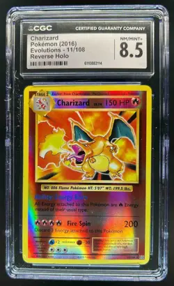 2016 Pokemon XY Evolutions Charizard Reverse Holo #11/108 CGC 8.5 - Image 1