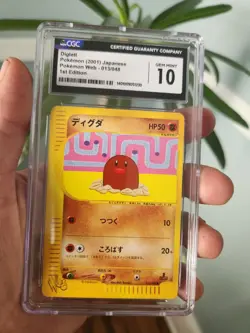 (POP 14) CGC 10 GEM MINT Diglett Japanese 2001 1st Edition Pokemon Web 013/048 - Image 2