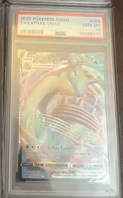 Lapras VMAX 50/202 Sword & Shield Base Set English Pokemon GEM MT PSA 10 - Image 1