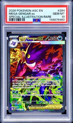 2026 POKEMON ASCENDED HEROES SPECIAL ILLUSTRATION RARE MEGA GENGAR EX PSA 10 - Image 1