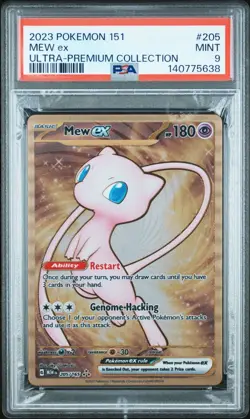 2023 POKEMON 151 ULTRA-PREMIUM COLLECTION 205 MEW EX (METAL CARD) PSA 9 MINT - Image 1