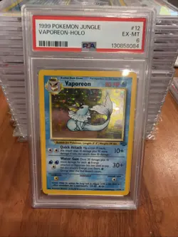 1999 Pokemon Jungle Vaporeon Holo #12 - PSA 6 Excellent/Mint - Image 1