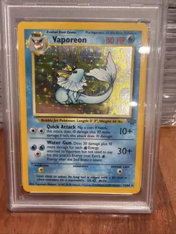 1999 Pokemon Jungle Vaporeon Holo #12 - PSA 6 Excellent/Mint - Image 2