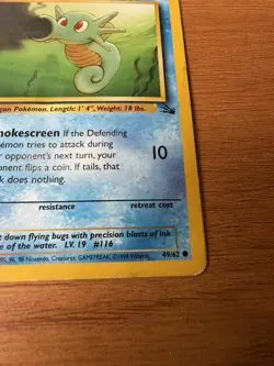 Pokemon TCG Horsea Fossil 49/62 Regular 1st Edition Common - Image 2