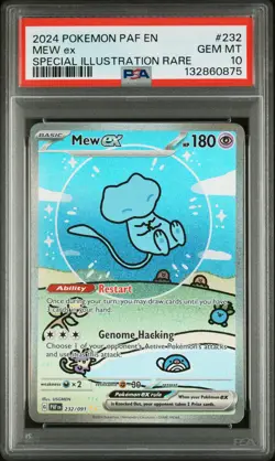 2024 POKEMON PAF EN-PALDEAN FATES SPECIAL ILLUSTRATION RARE #232 MEW EX PSA 10 - Image 1