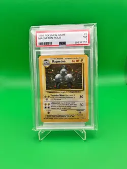 1999 POKEMON BASE SET UNLIMITED #9 MAGNETON-HOLO PSA 7 - Image 1