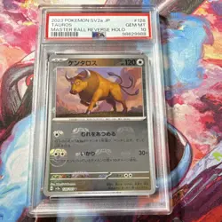 Pokemon Tauros SV2a 151 128/165 Master Ball Reverse Holo PSA 10 Japanese - Image 1