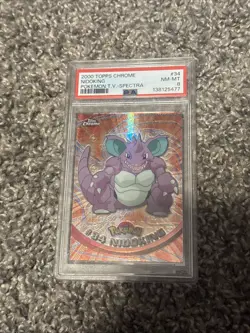 topps chrome pokemon #34 nidoking spectra psa 8 - Image 1