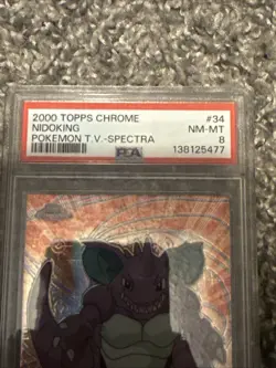 topps chrome pokemon #34 nidoking spectra psa 8 - Image 2