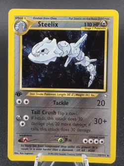 Steelix 15/111 Neo Genesis-1st Edition Holo Pokemon TCG lp - Image 1