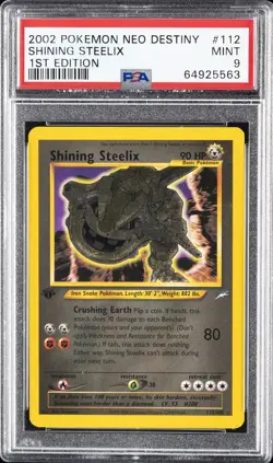 2002 POKEMON NEO DESTINY 1ST ED #112 SHINING STEELIX PSA 9 - Image 1