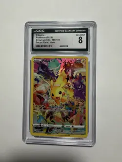 Pikachu 2023 Pokemon Crown zenith 160/159 Secret Rare CGC 8 - Image 1