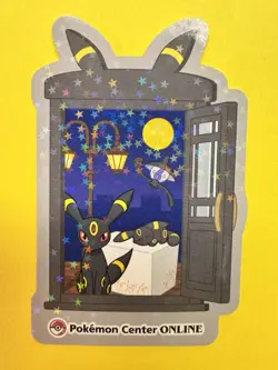2023 Pokemon Center Online Umbreon HOLO Japanese Prize Award Sticker NM - Image 1