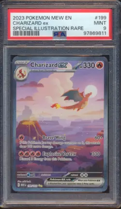 2023 POKEMON MEW 151 CHARIZARD EX #199 SPECIAL ILLUSTRATION RARE SIR PSA 9! - Image 1