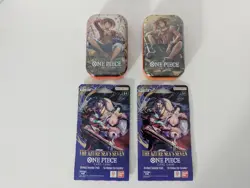One Piece Card Game LOT - 2x Mini-Tin Set Vol.2 and 2x Sleeved The Azure Sea's 7 - Image 1