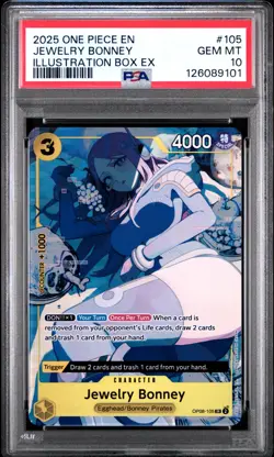 Jewelry Bonney (Illustration EX) OP08-105 One Piece Promotional Card PSA10 EN - Image 1