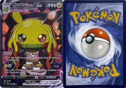 Nezuko Pikachu V Demon Slayer Cosplay Pokemon TCG YWGS Custom Fan Art Holo Card - Image 2