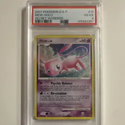 Pokemon Mew Secret Wonders Holo Rare 15/132 PSA 4 Basic Psychic 2007 - Image 1