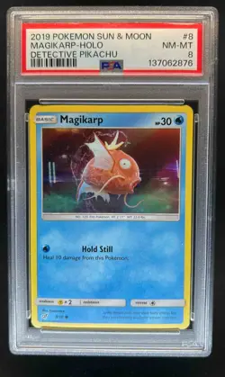 2019 Pokemon Detective Pikachu Magikarp Holo #8/18 PSA 8 - Image 1