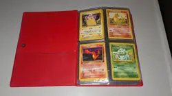 Vintage Pokemon Card Lot 215 Cards Red Binder Pikachu 1999 Official Handbook - Image 3