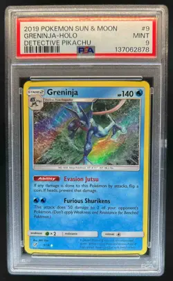 2019 Pokemon SM Detective Pikachu Greninja Holo #9/18 PSA 9 - Image 1