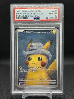 2023 POKEMON SVP EN-SV BLACK STAR PROMO #085 PIKACHU WITH GREY FELT HAT PSA 10 - Image 1