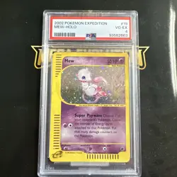 2002 Pokemon Mew 019/165 Expedition Holo Swirl PSA 4 - Image 1