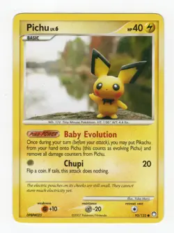 2007 Pokemon Pichu - 93/123 Mysterious Treasures - MP Yuka Morii Claydoll - Image 1